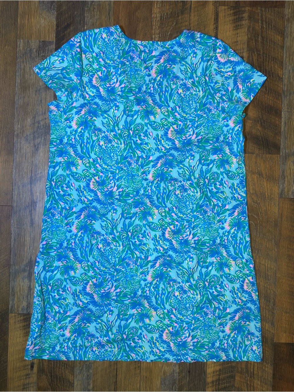 Lilly Pulitzer Etta dress Surf Blue Coral Of The Story size XL - Picture 2 of 4